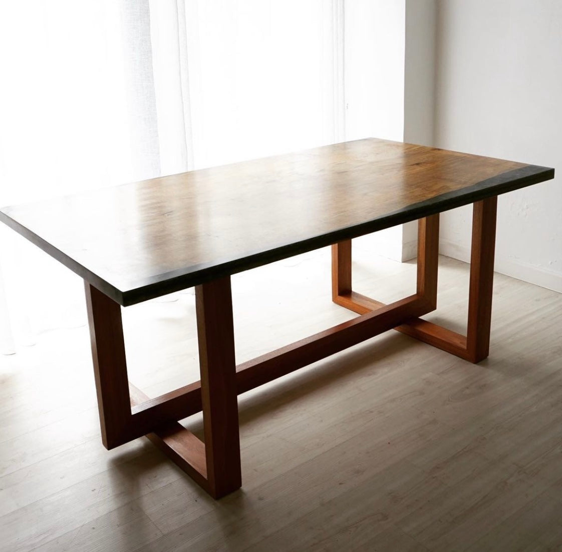 Resin-Cast Slab Dining Table