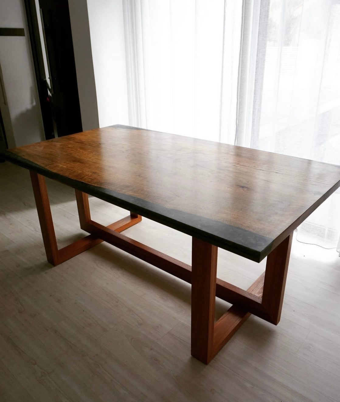 Resin-Cast Slab Dining Table